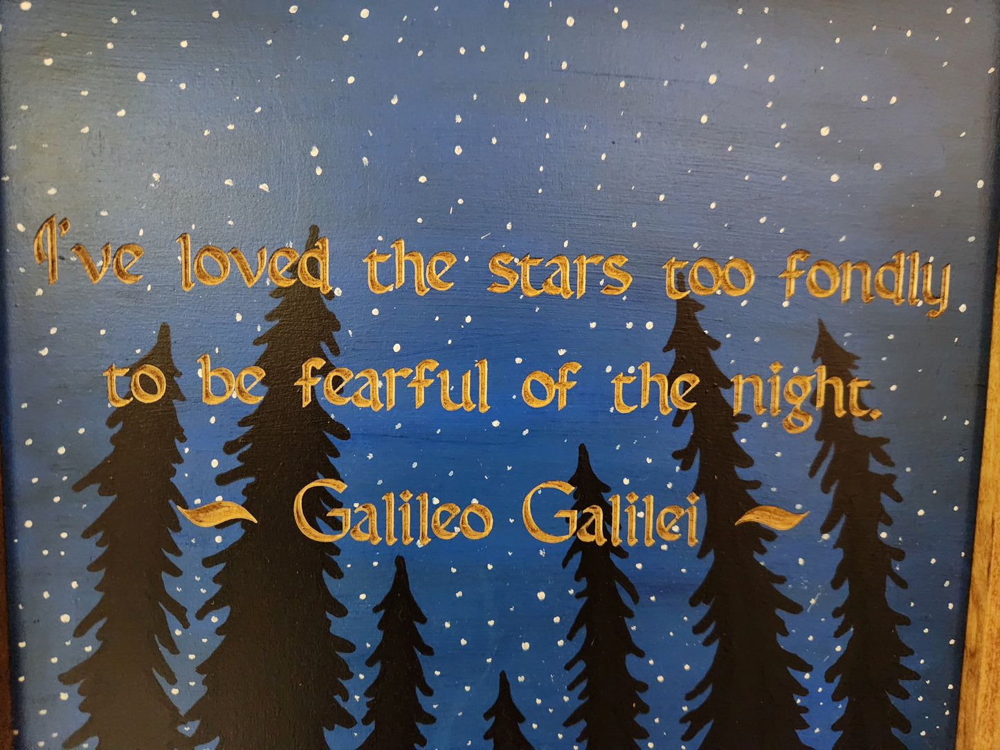 Hand Painted Artwork with Galileo Quote