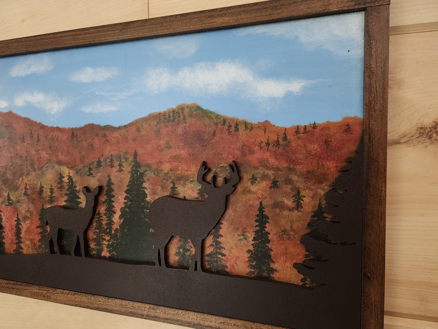 Hand Painted 3D Artwork with Buck and Doe