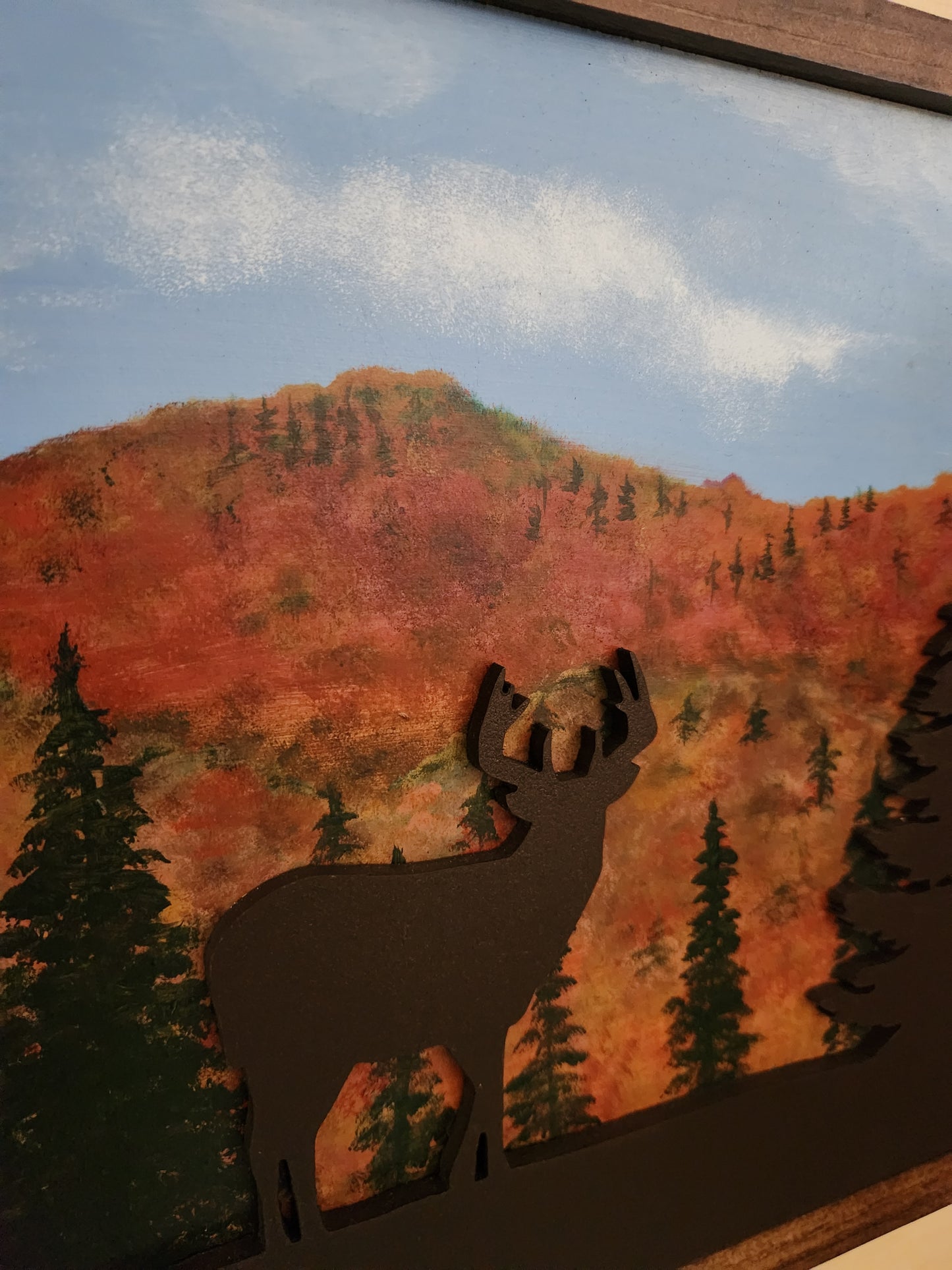 Hand Painted 3D Artwork with Buck and Doe