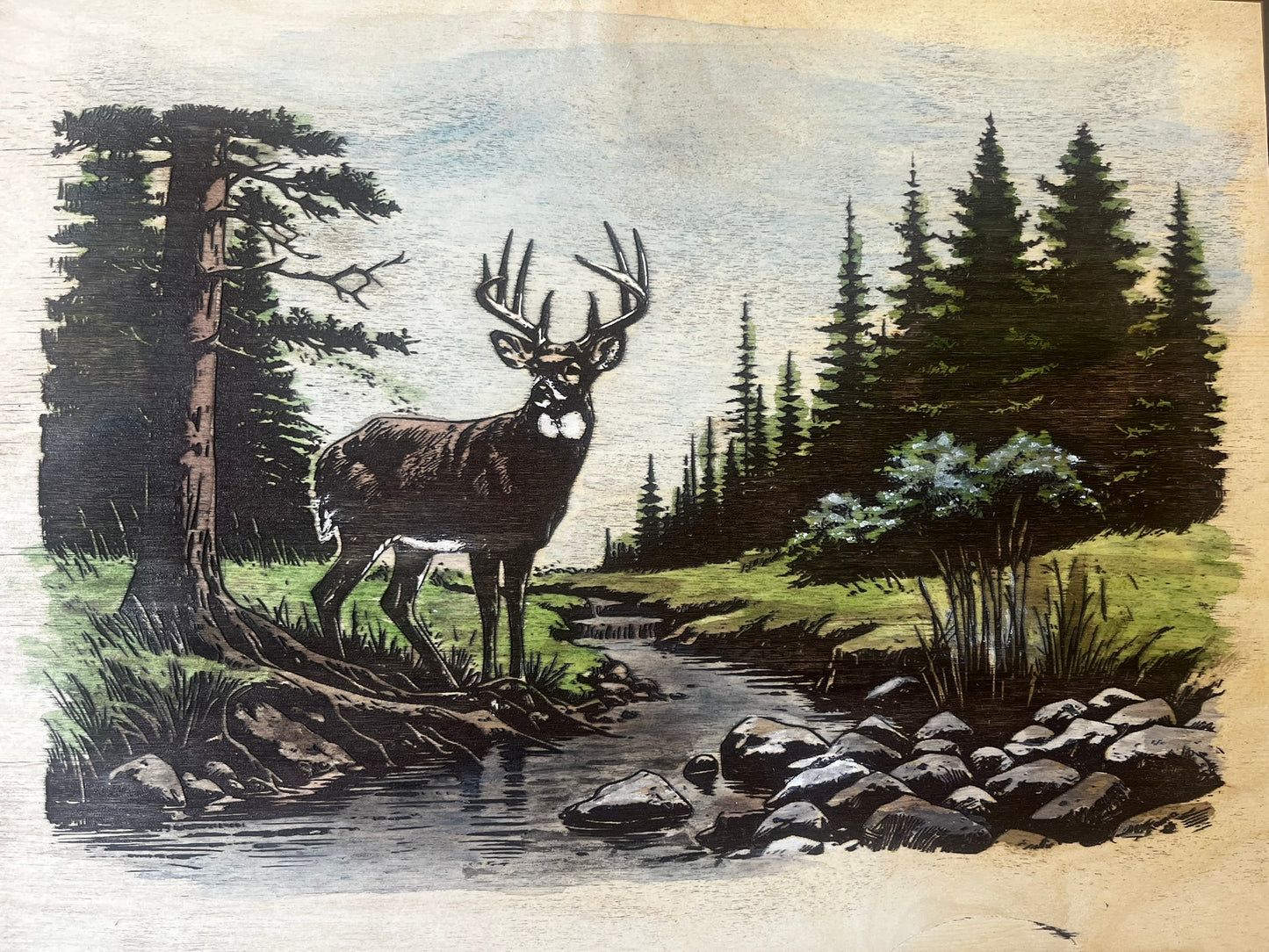 Hand Painted Small Shelf with Hooks or Wine Glass Rack