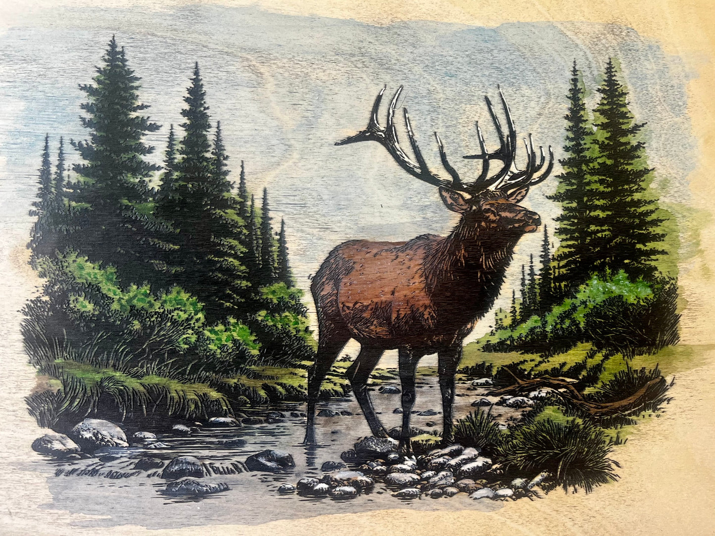 Hand Painted Small Shelf with Hooks or Wine Glass Rack