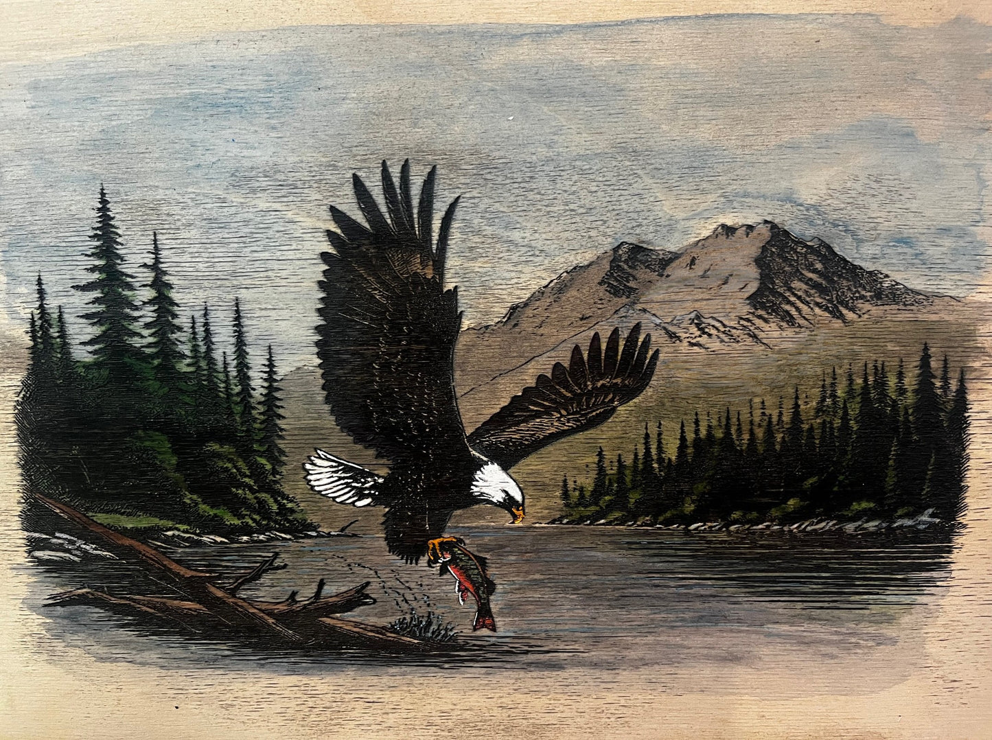 Hand Painted Small Shelf with Hooks or Wine Glass Rack